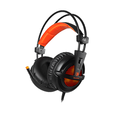 SADES headset black) Gaming (Orange (USB) A6 7.1