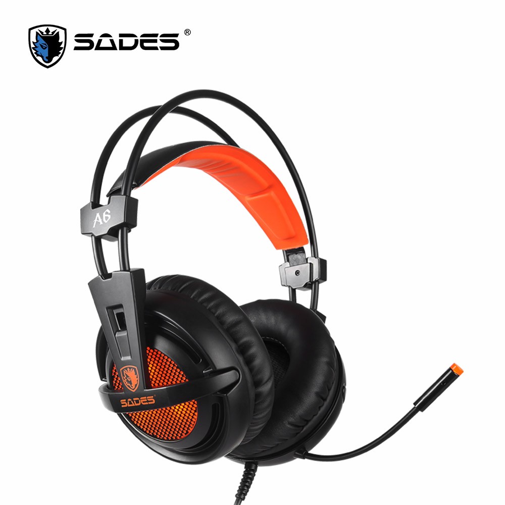 SADES A6 (Orange headset (USB) black) Gaming 7.1