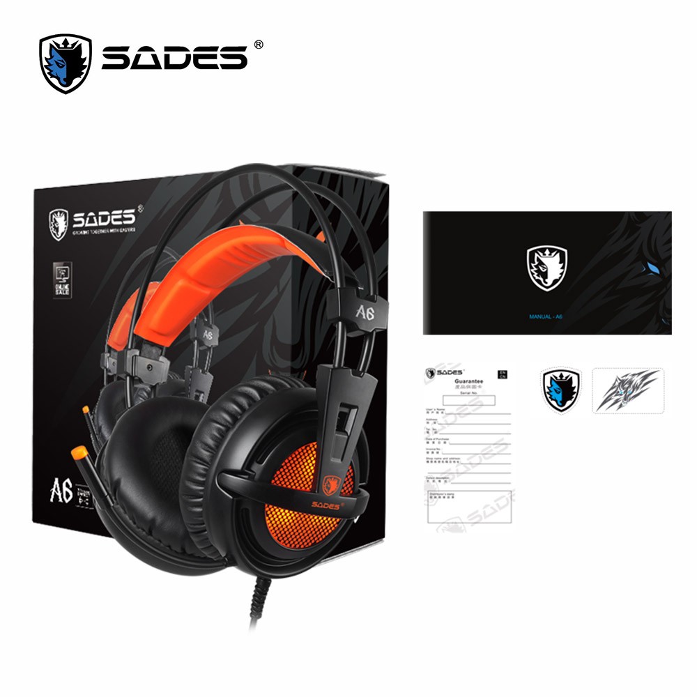 SADES A6 Gaming headset 7.1 (USB) (Orange black)